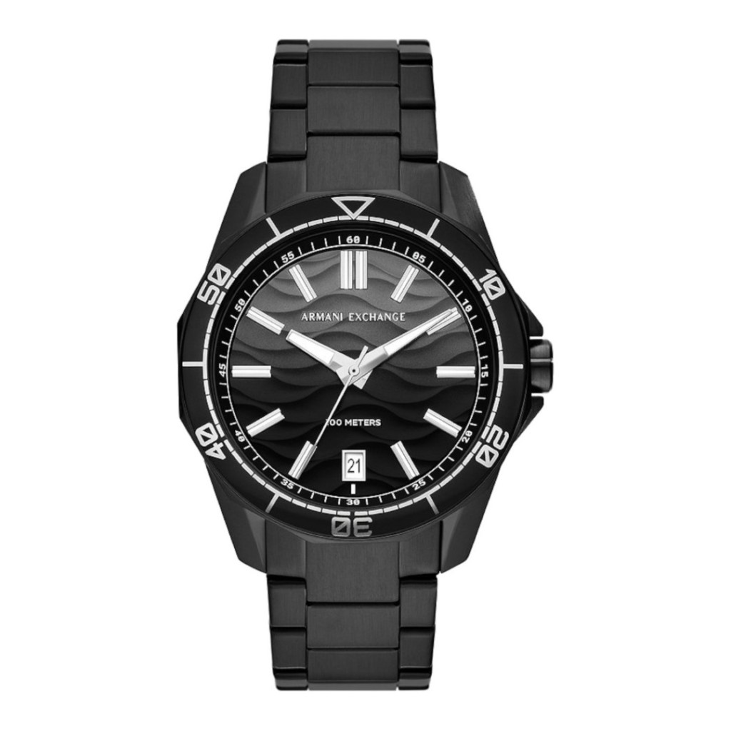Armani black 2025 stainless steel watch