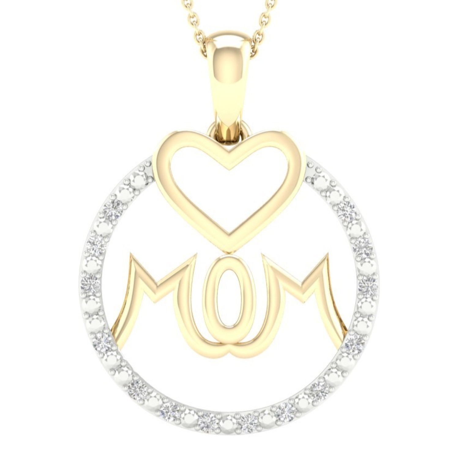 9ct Gold Diamond Set Mom Pendant PH4039 PF4039 diamond jewellery