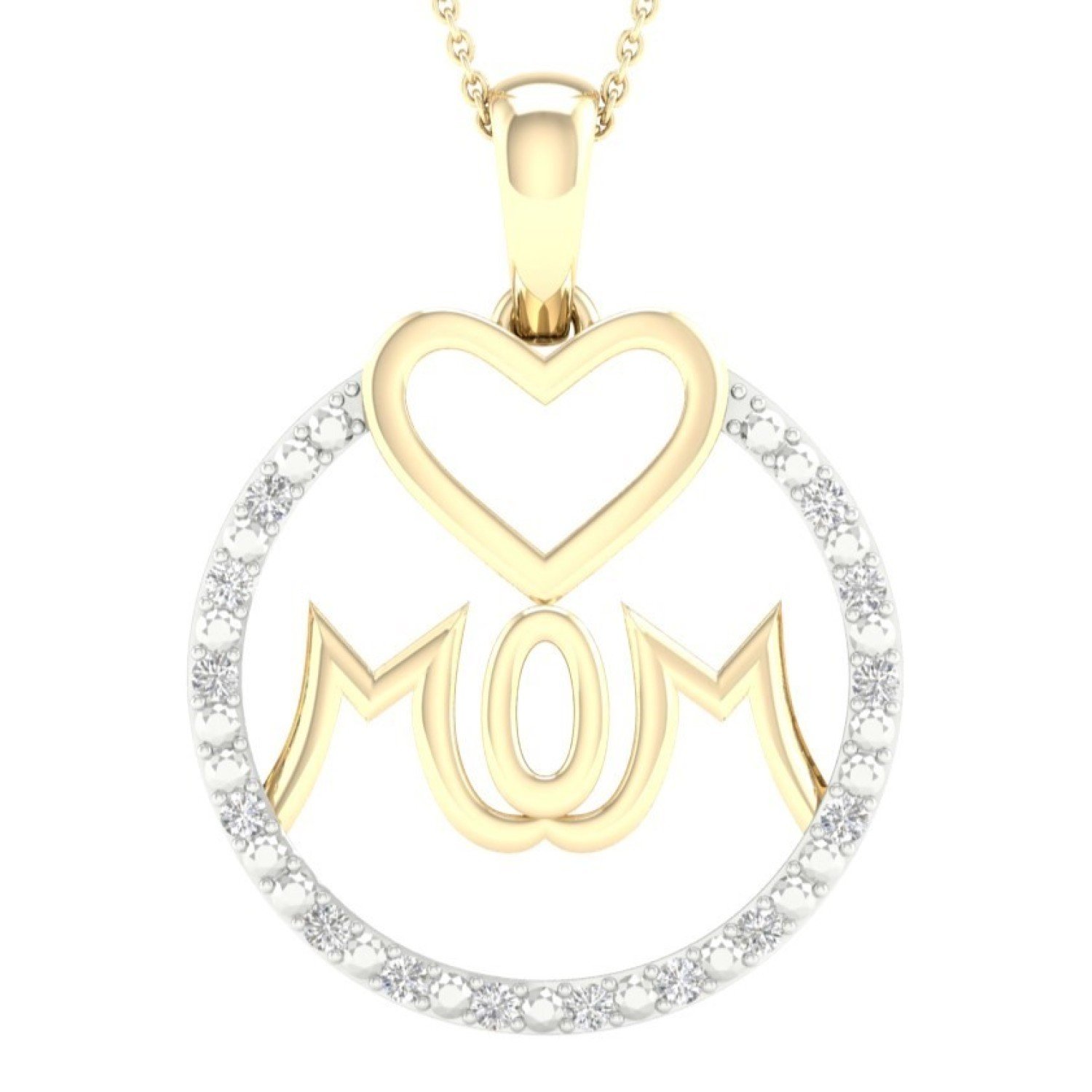 9ct Gold Diamond Set Mom Pendant PH4039 PF4039 diamond jewellery