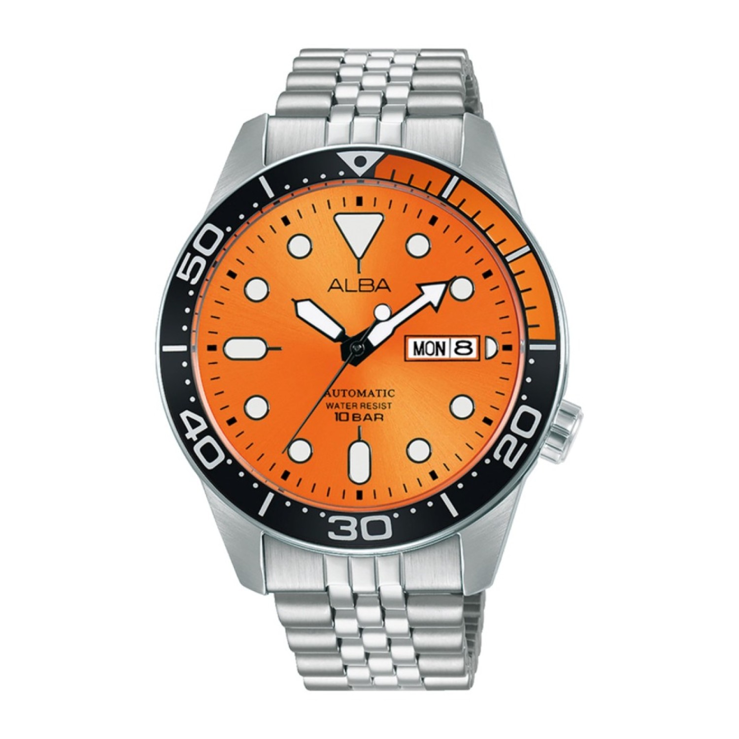 AL4189X1-ALBA MENS ORANGE  DIAL AUTOMATIC WATCH. unique engagement rings nz  Alba AL4189X1  is an elegant and stylish mens analog watch that combines classic design with modern technology.