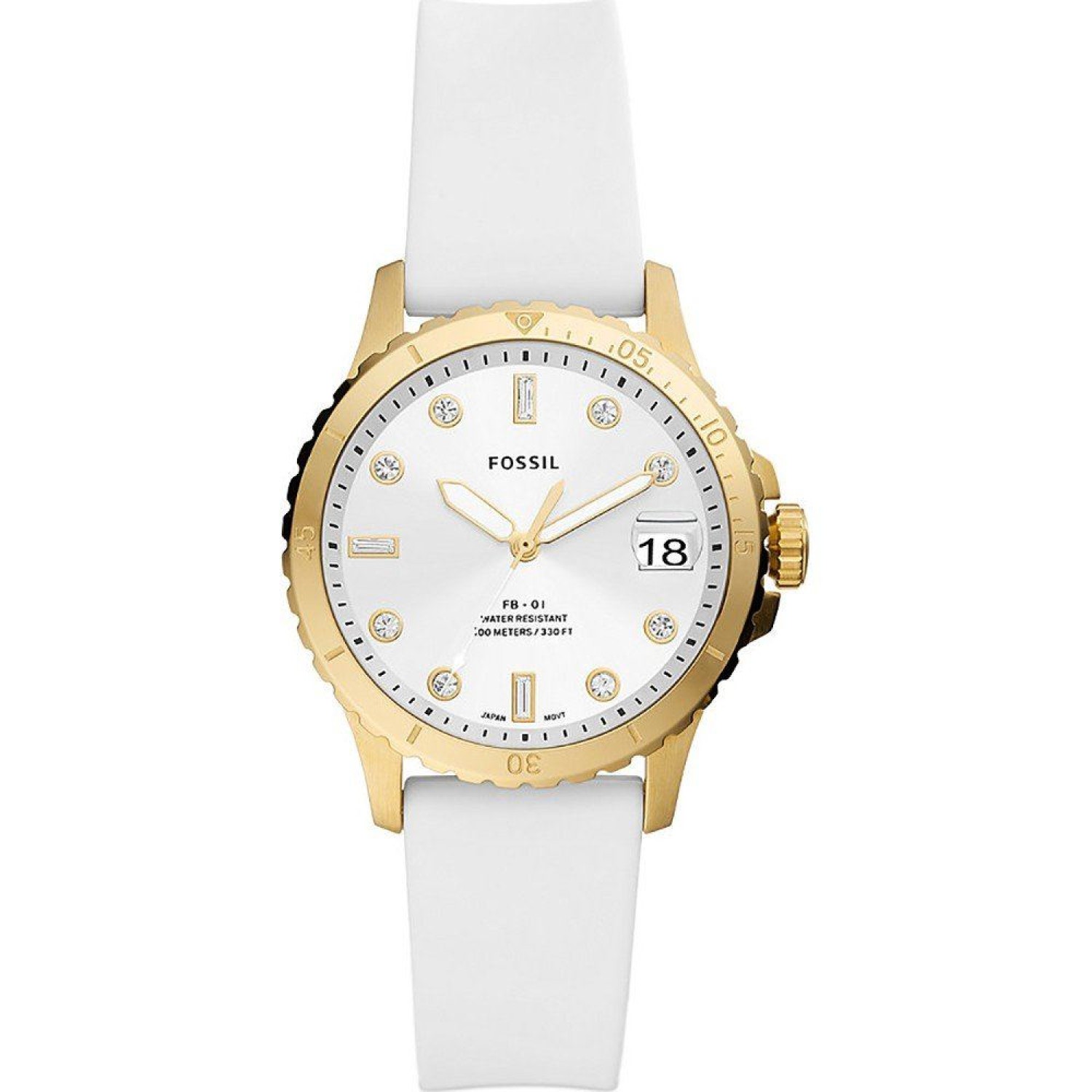 ES5286 Fossil FB-01 Three-Hand Date White Silicone Watch