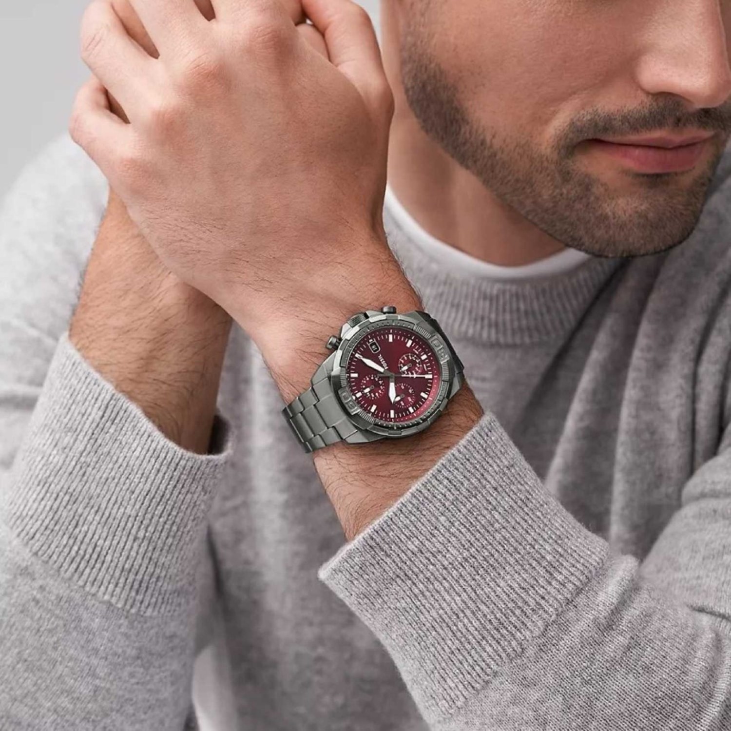 Christies Jewellery - FossilFS6017 Chronograph Smoke Stainless Steel Watch Watches NZ FS6017Fossil Chronograph Smoke Stainless Steel Watch FS6017 Watches NZ