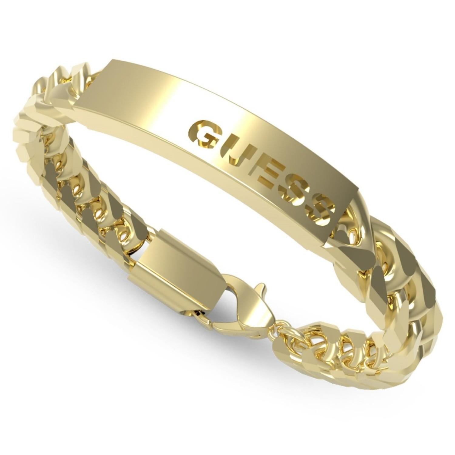 Guess 8mm Logo Tag Bracelet in Gold UXB03004JWYGL  guess jewellery