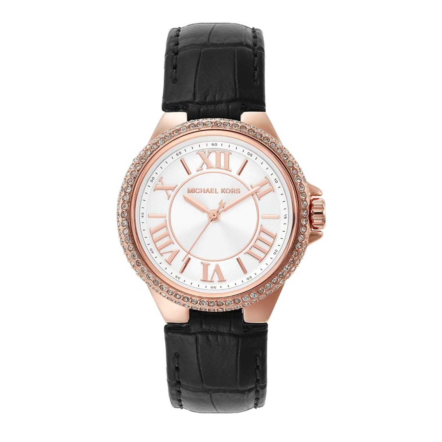 Christies Jewellery - MK2962MICHAEL KORS WATCH CAMILLE CRYSTAL SET BLACK LEATHER BAND MK2962MICHAEL KORS WATCH CAMILLE CRYSTAL SET BLACK LEATHER WATCH is a stunning timepiece that combines classic elegance with modern sophistication.