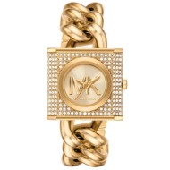  MK4711 Michael Kors Mini Lock Pave Gold-Tone Chain Watch 