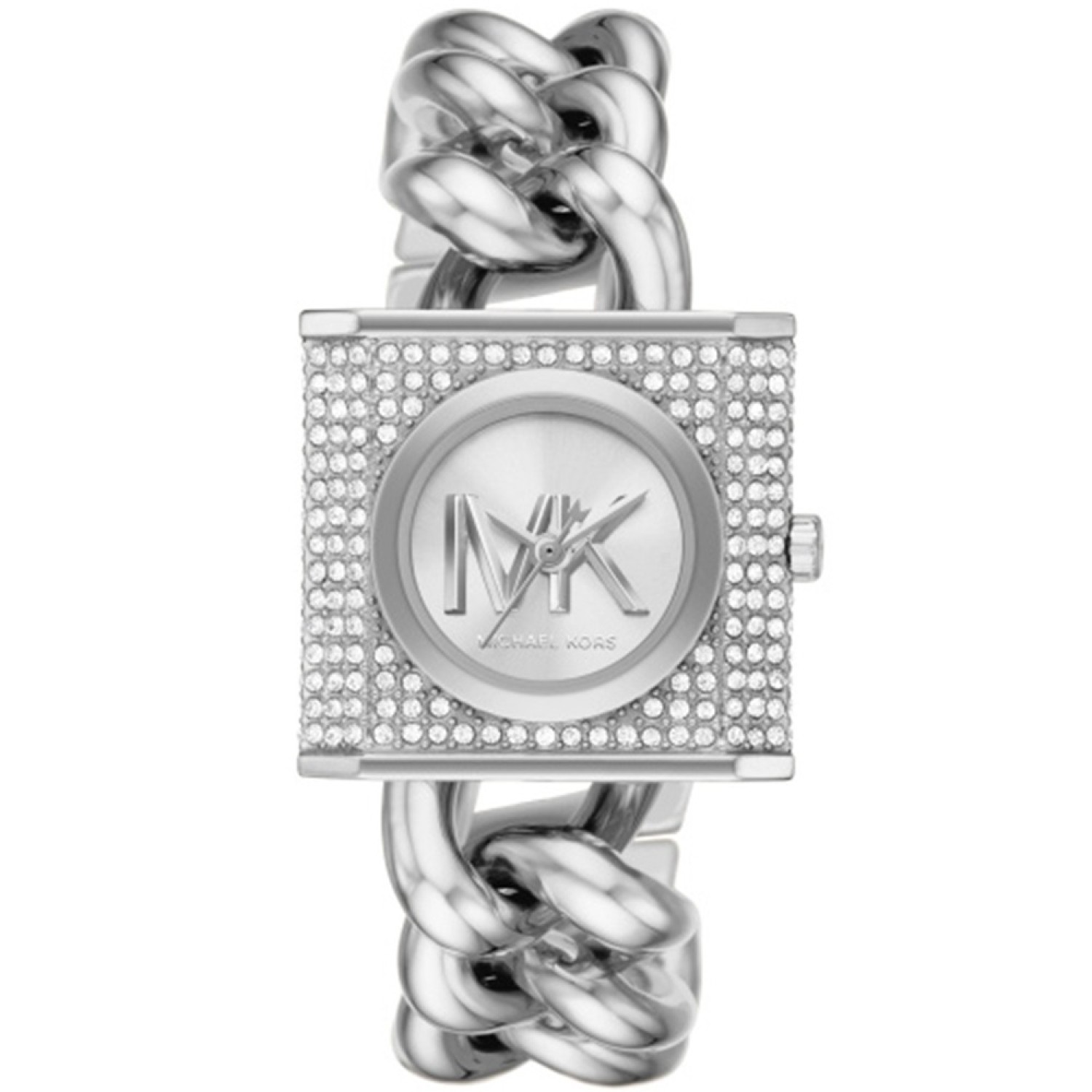 Christies Jewellery - MK4718 Michael Kors Mini Lock Pave Silver-Tone Chain Watch MK4718 Michael Kors Mini Lock Pave Silver-Tone Chain Watch
