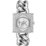  MK4718 Michael Kors Mini Lock Pave Silver-Tone Chain Watch 