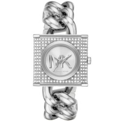  MK4718 Michael Kors Mini Lock Pave Silver-Tone Chain Watch 