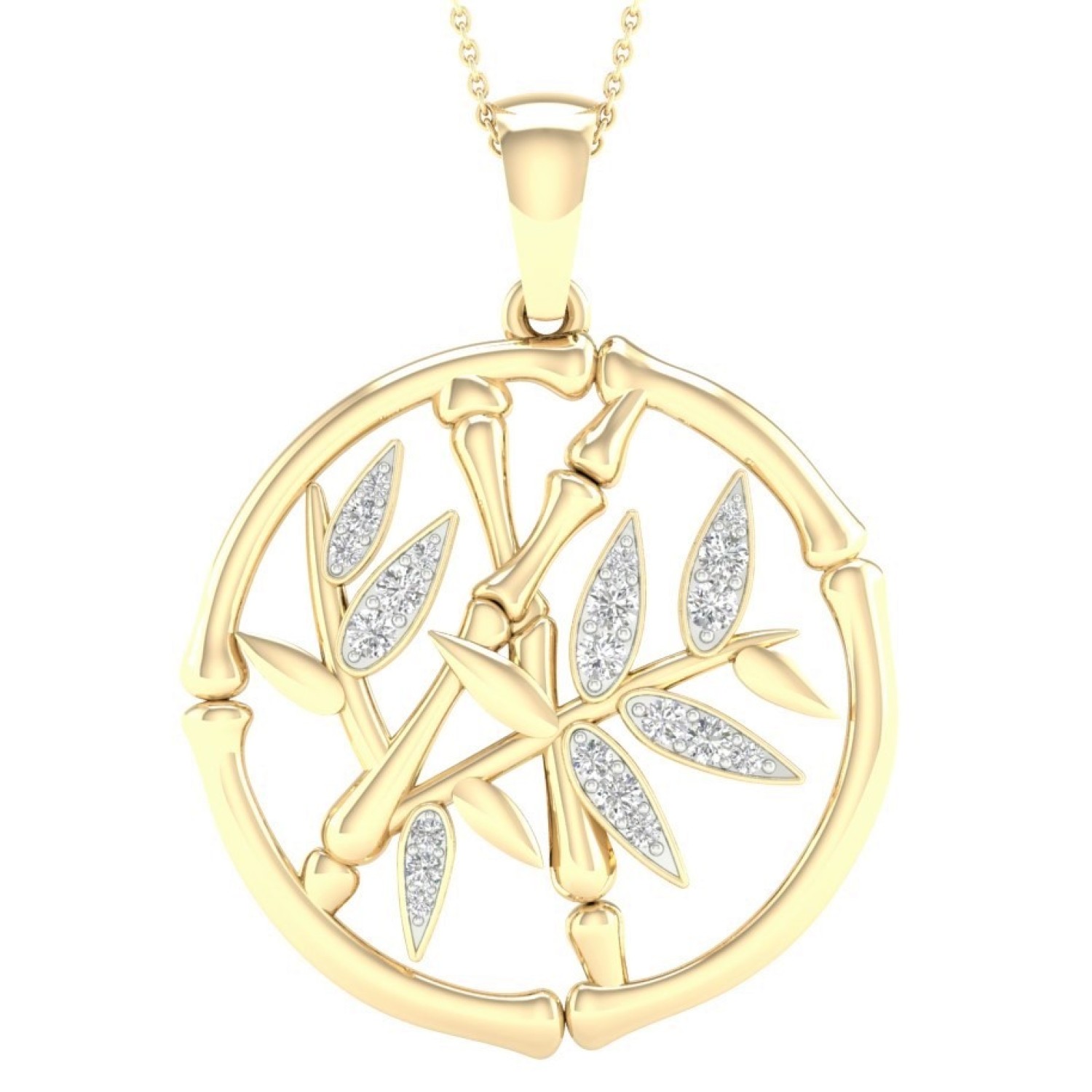 9ct Gold Diamond Tree of Life Pendant PF13005