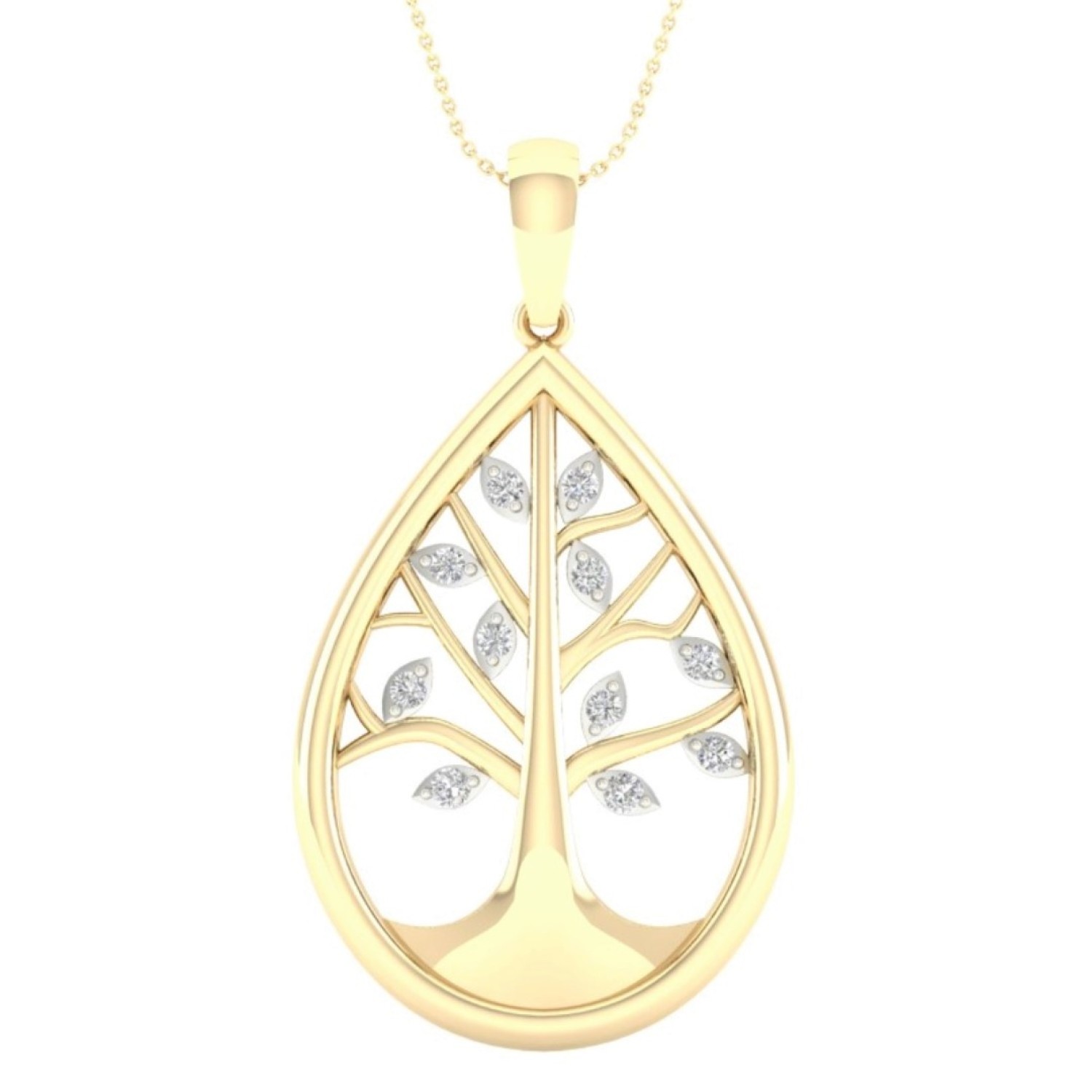 9ct Gold Diamond Tree of Life Pendant PF13471diamond jewellery