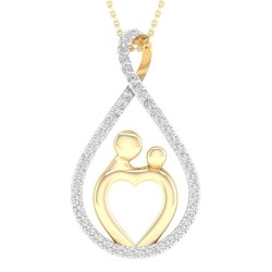 9ct Gold Diamond Set Mother-Daughter Pendant PF2882