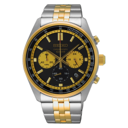 SSB430P Seiko Gents Two-Tone Chronograph Quartz Black Dial Watch SSB430P Seiko Gents Two-Tone Chronograph Quartz Black Dial Watch