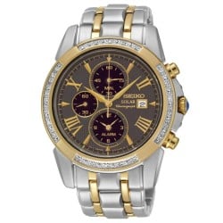 SSC312P-9 SEIKO Le Grand Sport Two- Tone Diamond Solar Chronograph Watch SSC312P-9 SEIKO Le Grand Sport Two- Tone Diamond Solar Chronograph Watch