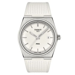 TISSOT PRX T1374101701100 White -Dial  Rubber Strap Watch