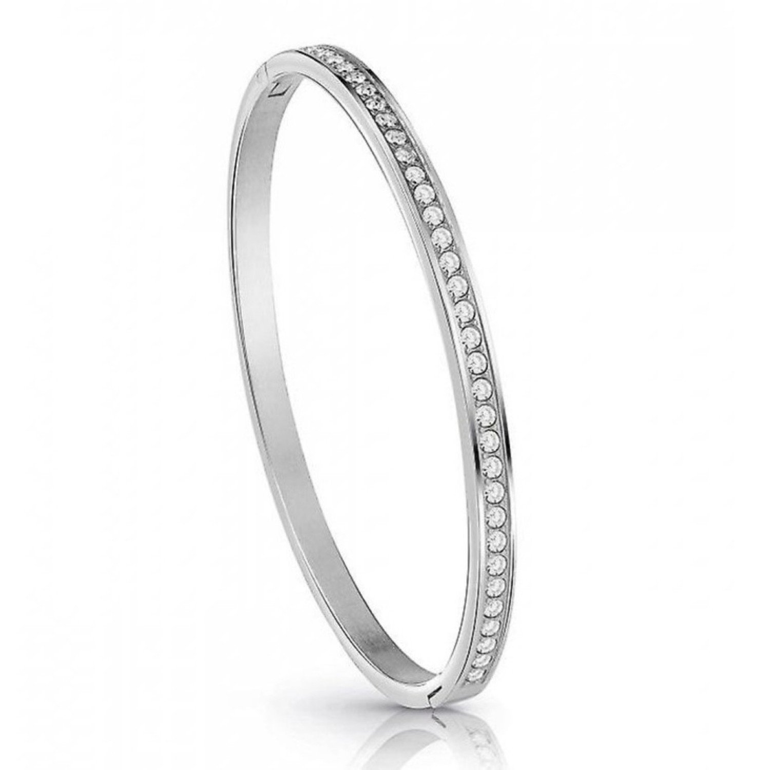 GUESS Clear Crystal Bangle in Silver UBB02248JWRHL UBB02248JWRHL diamond jewellery