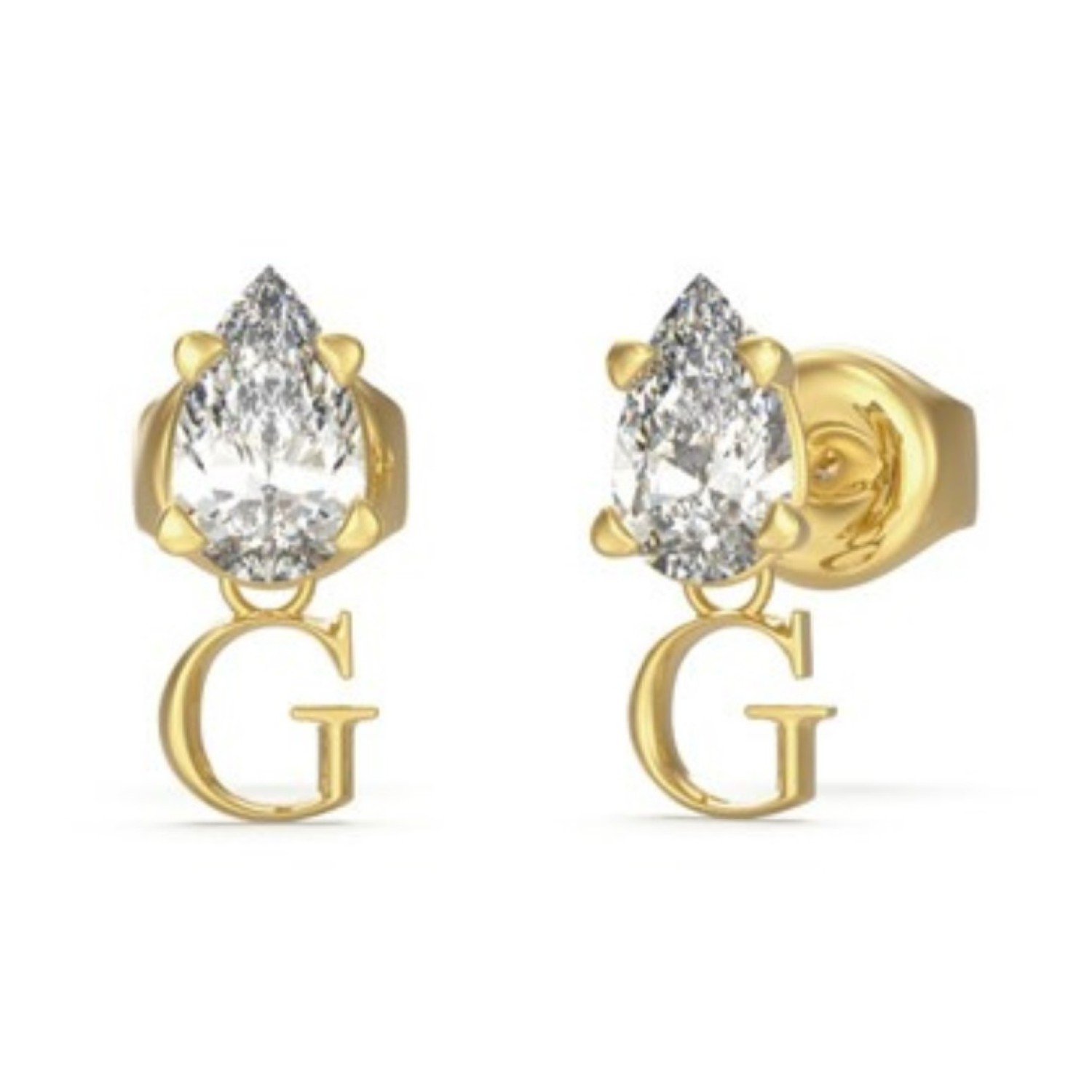 GUESS G Logo ang Clear Drop Studs in Gold UBE02151JWYGTU guess jewellery