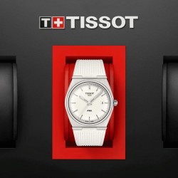 TISSOT PRX T1374101701100 White -Dial  Rubber Strap Watch