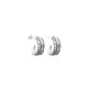 Evolve Forever Fern Hoop Earrings Close-up of Evolve Forever Fern Hoop Earrings featuring a silver fern motif wrapped around the hoops.
