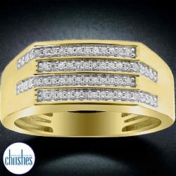 9ct Gold Mens Diamond Ring DCMRG0378
