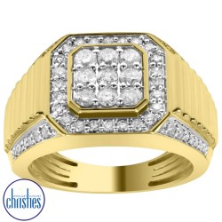 9ct Gold Mens 1ct Diamond Ring DCMRG0377
