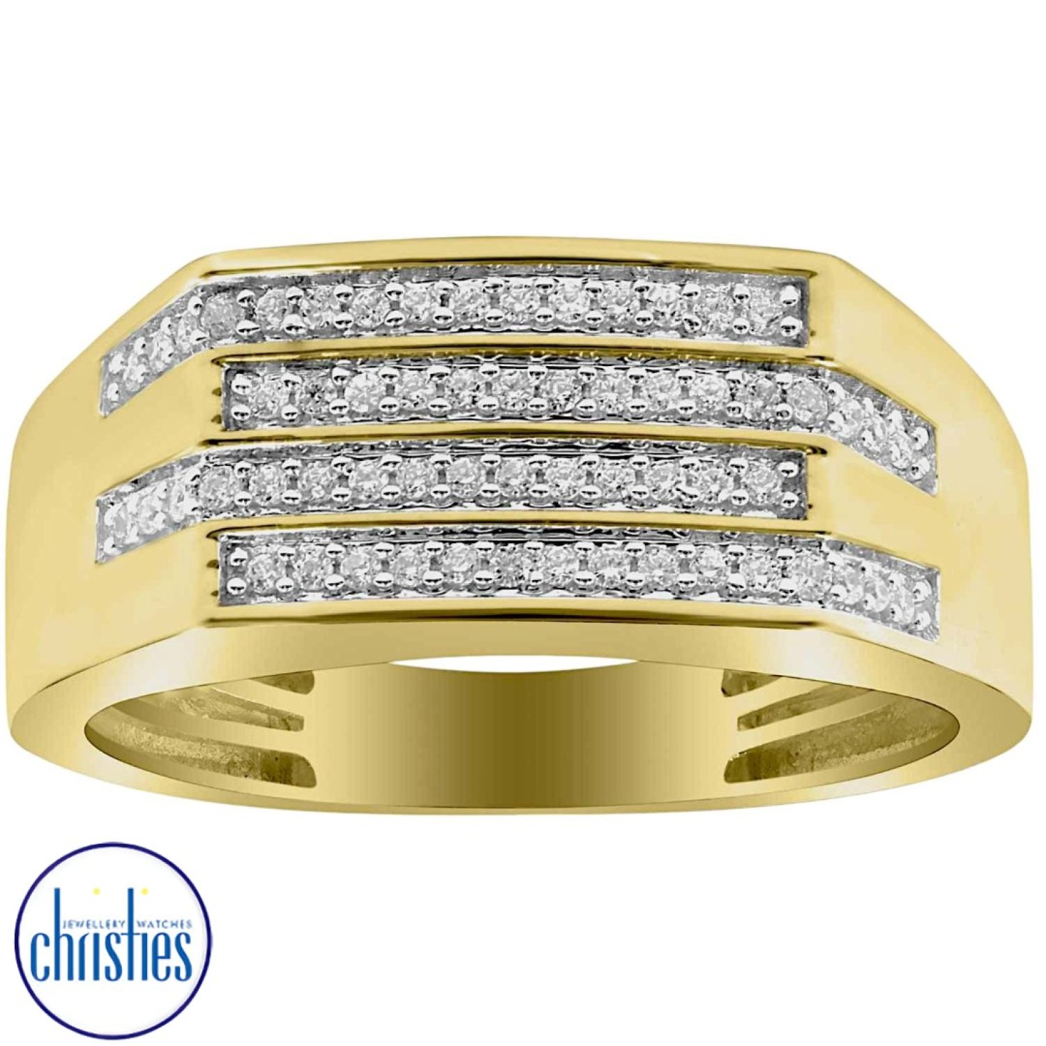 Christies Jewellery - 9ct Gold Mens Diamond Ring DCMRG0378 Diamond Rings Auckland NZ 9ct Gold Mens Diamond Ring DCMRG0378 DCMRG0378/9KY