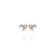 Evolve Mini Heart Paua Stud Earrings Close-up of Evolve Mini Heart Paua Stud Earrings featuring a silver heart design with vibrant paua shell accents.