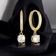 Georgini Bria Hoop Gold Earrings - High Shine Finish with Dangling CZ