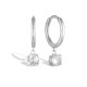 Georgini Bria Hoop Silver Earrings IE934W with High Polished Finish and Dangling CZ.