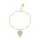 GUESS Gold Pave Heart Crystal Chain Bracelet JUBB03248JWYGL JUBB03248JWYGL