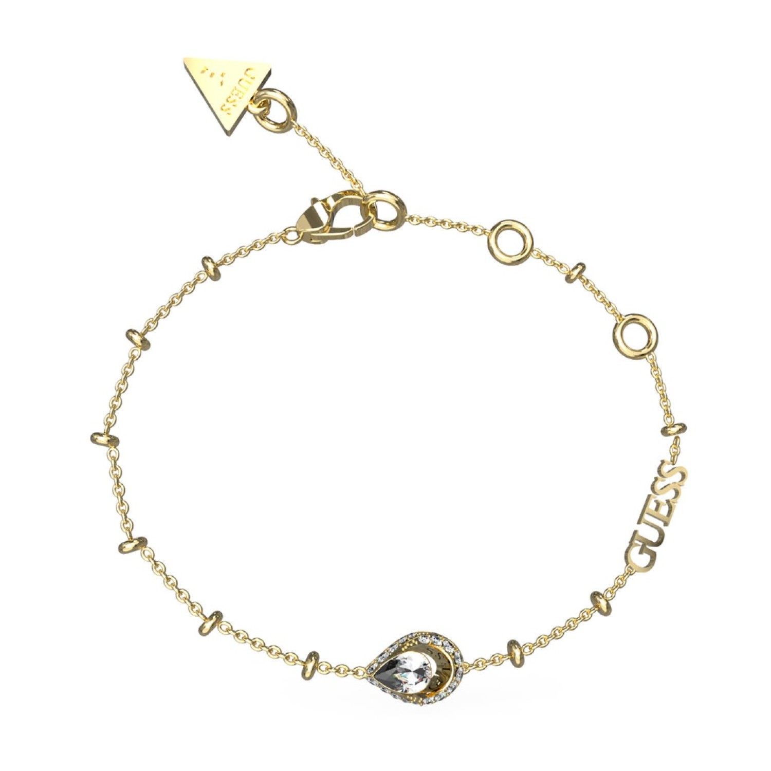 GUESS Crystal Drop Bracelet JUBB03392JWYGL in Gold JUBB03392JWYGEML Guess Jewellery Auckland | GUESS jewellery effortlessly transitions from daytime to nighttime wear, Fast Free Delivery from Auckland