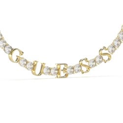  GUESS Scripted Crystal Tennis Bracelet Gold JUBB04218JWYGT