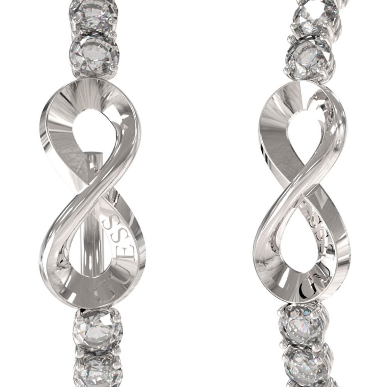 Christies Jewellery - GUESS Silver 50mm Infinity Hoop Earrings JUBE03269JWRHTU Watches Auckland NZ GUESS Silver 50mm Infinity Hoop Earrings JUBE03269JWRHTU JUBE03269JWYGTU Guess Jewellery Auckland | GUESS jewellery effortlessly transitions from daytime to nighttime wear, Fast Free Delivery from Auckland