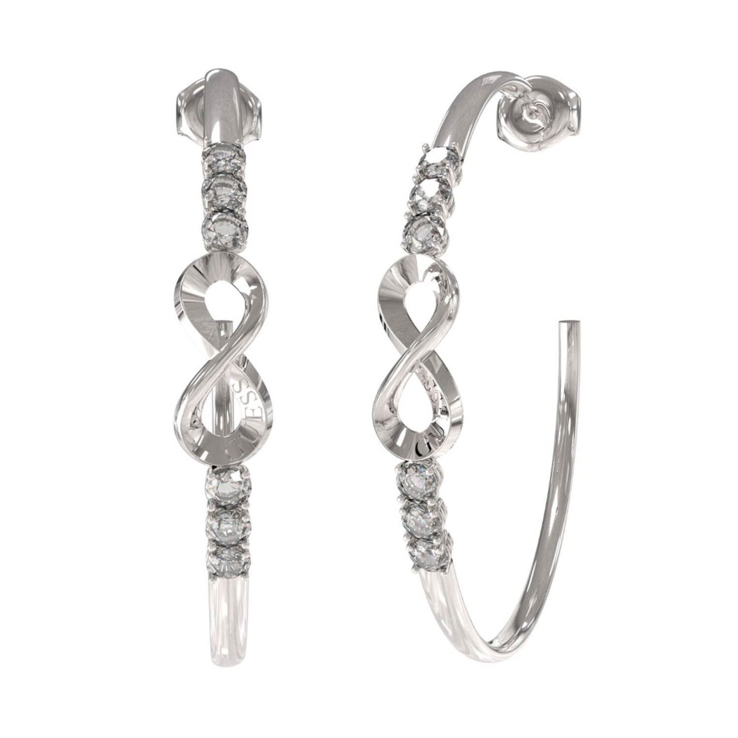 Christies Jewellery - GUESS Silver 50mm Infinity Hoop Earrings JUBE03269JWRHTU Watches Auckland NZ GUESS Silver 50mm Infinity Hoop Earrings JUBE03269JWRHTU JUBE03269JWYGTU Guess Jewellery Auckland | GUESS jewellery effortlessly transitions from daytime to nighttime wear, Fast Free Delivery from Auckland