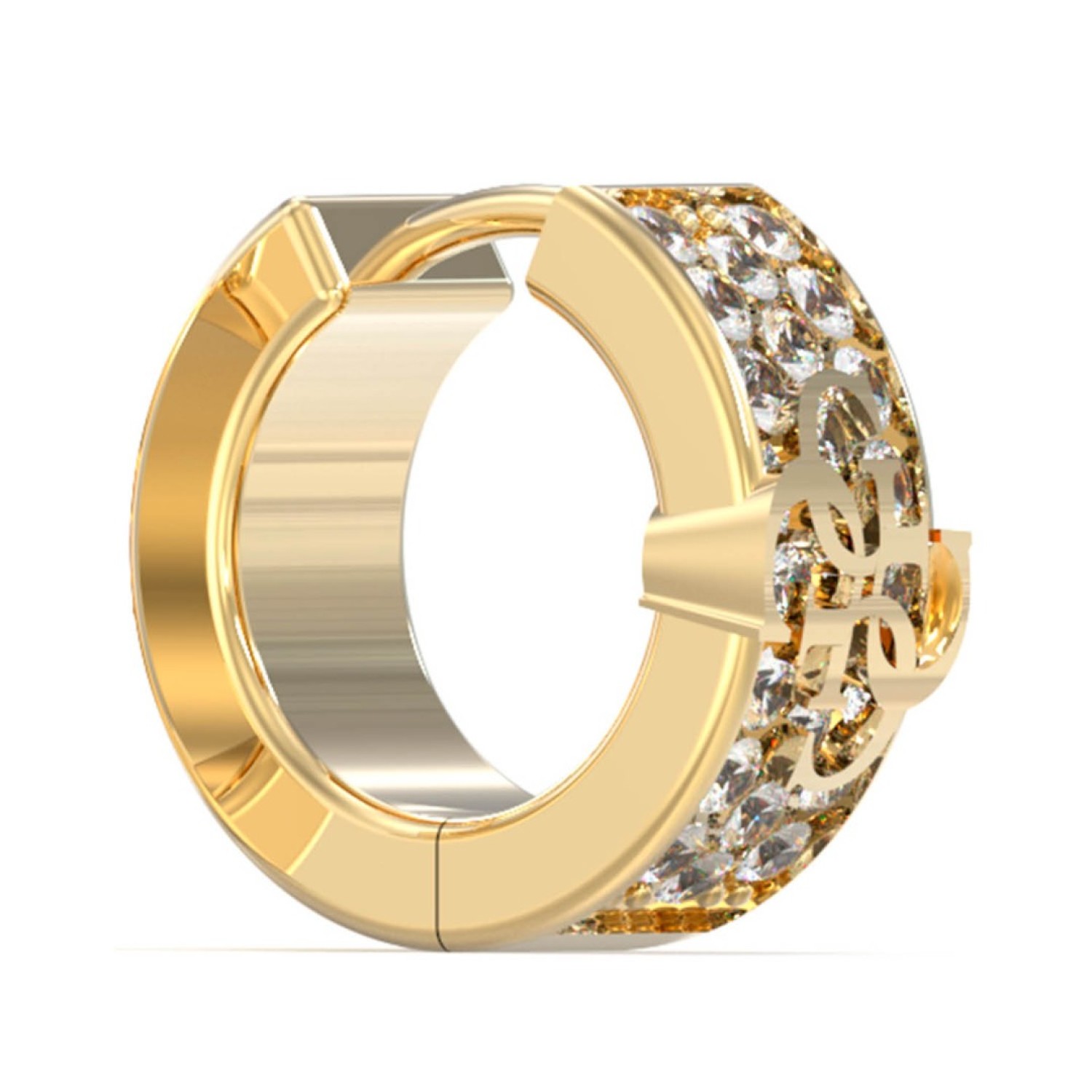 Christies Jewellery - GUESS 14mm 4G Pave Studded Hoop Earrings JUBE03283JWYGTU in Gold Watches Auckland NZ GUESS 14mm 4G Pave Studded Hoop Earrings JUBE03283JWYGTU in Gold JUBE03283JWYGTU Guess Jewellery Auckland | GUESS jewellery effortlessly transitions from daytime to nighttime wear, Fast Free Delivery from Auckland