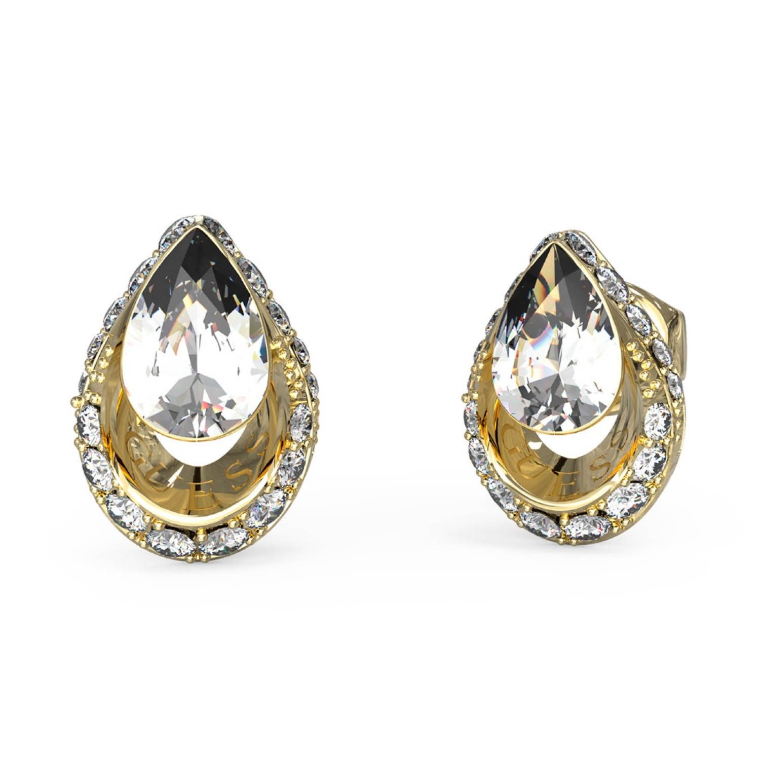 GUESS Gold 11mm Crystal Drop Stud Earrings JUBE03393JWYGTU JUBE03393JWYGTU Guess Jewellery Auckland | GUESS jewellery effortlessly transitions from daytime to nighttime wear, Fast Free Delivery from Auckland