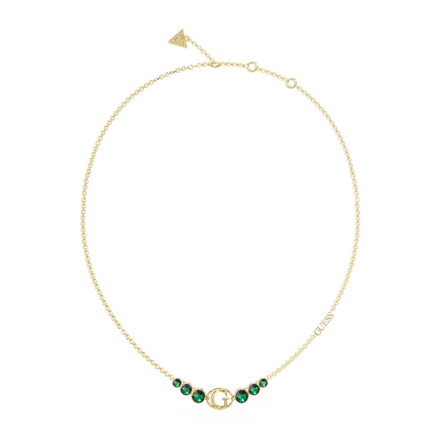 Christies Jewellery - GUESS Gold and Emerald G-Logo Stones Necklace JUBN03357JWYGEMTU Watches Auckland NZ GUESS Gold and Emerald G-Logo Stones Necklace JUBN03357JWYGEMTU JUBN03357JWYGEMTU Guess Jewellery Auckland | GUESS jewellery effortlessly transitions from daytime to nighttime wear, Fast Free Delivery from Auckland