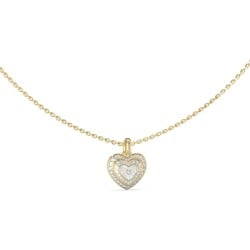 GUESS Mother of Pearl Heart Necklace in Gold JUBN04026JWYGWHT