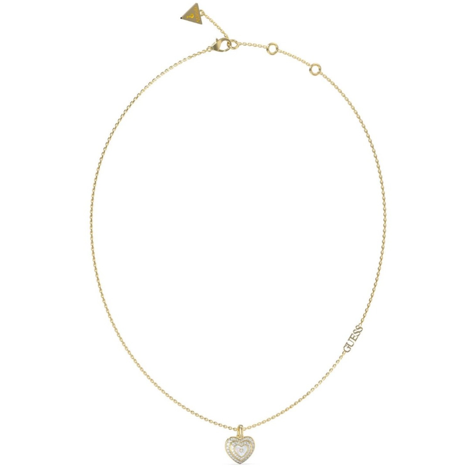 Christies Jewellery - GUESS Mother of Pearl Heart Necklace in Gold JUBN04026JWYGWHT Watches Auckland NZ GUESS Mother of Pearl Heart Necklace in Gold JUBN04026JWYGWHT JUBN04026JWYGWHT Guess Jewellery Auckland | GUESS jewellery effortlessly transitions from daytime to nighttime wear, Fast Free Delivery from Auckland