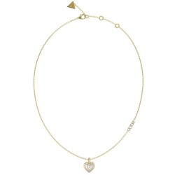 GUESS Mother of Pearl Heart Necklace in Gold JUBN04026JWYGWHT