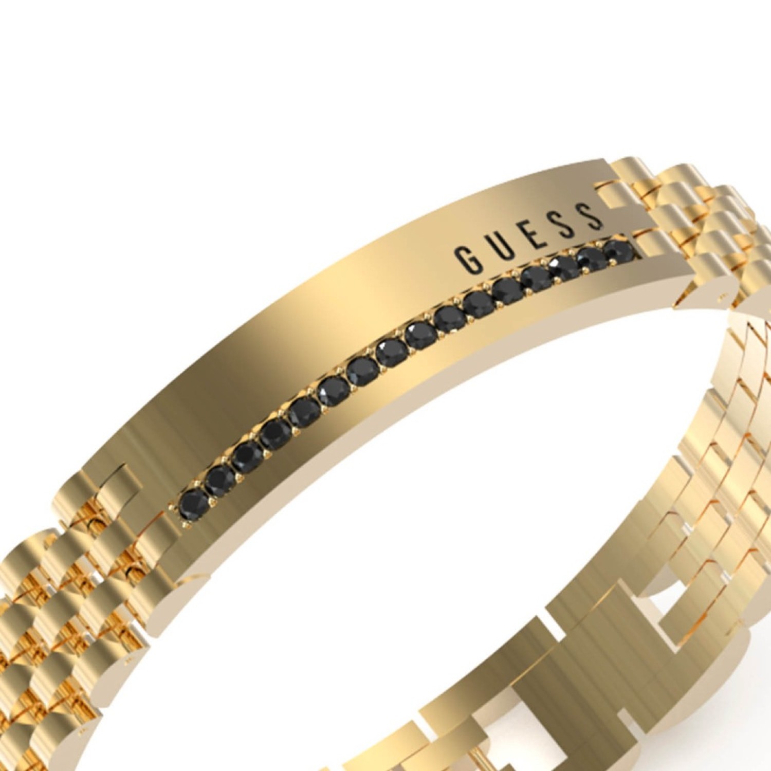 Christies Jewellery - GUESS 10mm Tag with Black Crystals Bracelet JUMB03203JWYGTU in Gold Watches Auckland NZ GUESS 10mm Tag with Black Crystals Bracelet JUMB03203JWYGTU in Gold JUMB03203JWYGTU Guess Jewellery Auckland | GUESS jewellery effortlessly transitions from daytime to nighttime wear, Fast Free Delivery from Auckland