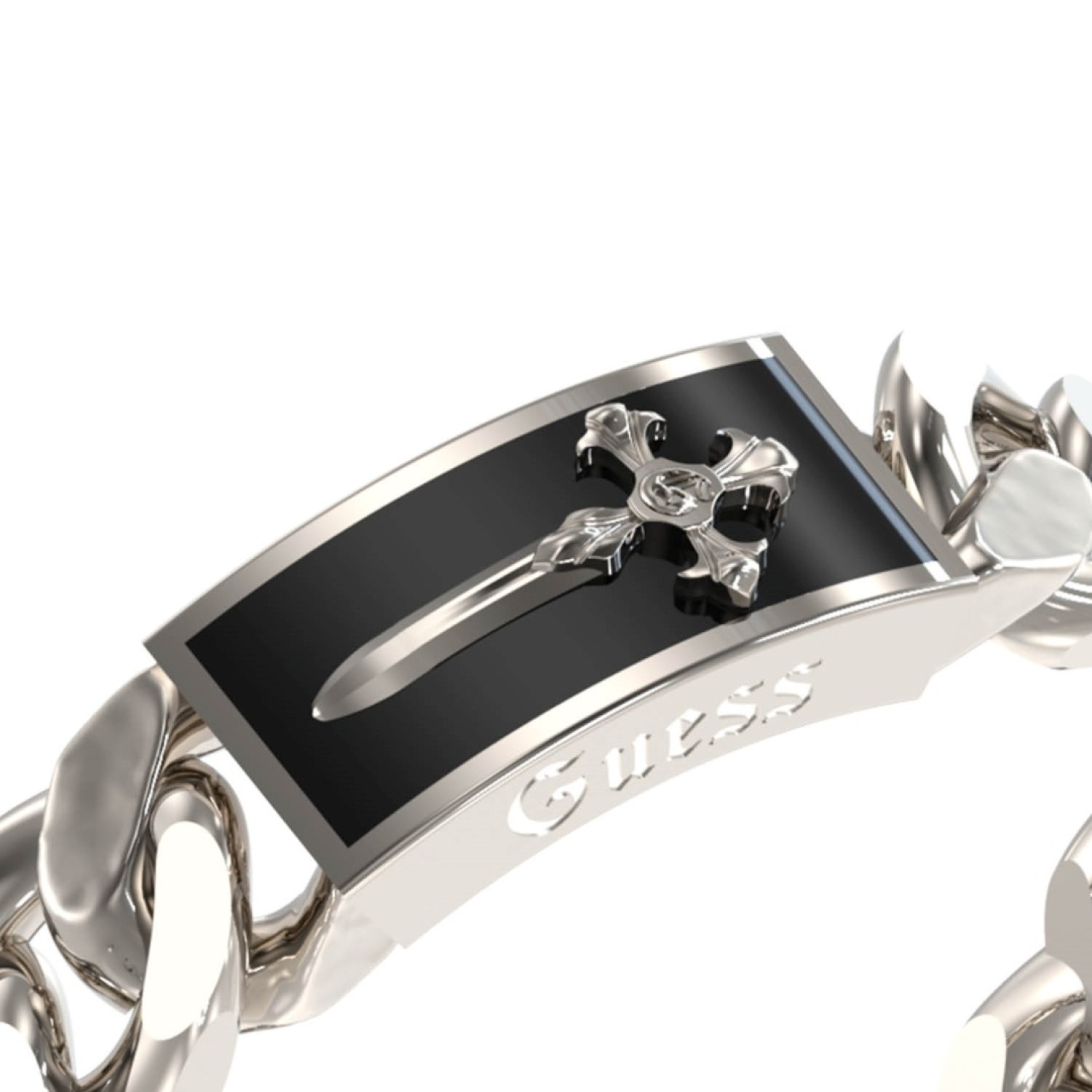 Christies Jewellery - GUESS Shield Tag Bracelet In Silver JUMB04022JWSTBKL Watches Auckland NZ GUESS Shield Tag Bracelet In Silver JUMB04022JWSTBKL JUMB04022JWSTBKL Guess Jewellery Auckland | GUESS jewellery effortlessly transitions from daytime to nighttime wear, Fast Free Delivery from Auckland