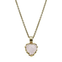 Love Claw Rose Quartz Necklace JWL19184R-18YGP