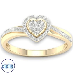 9ct Gold Diamond Friendship Ring RB18208EG