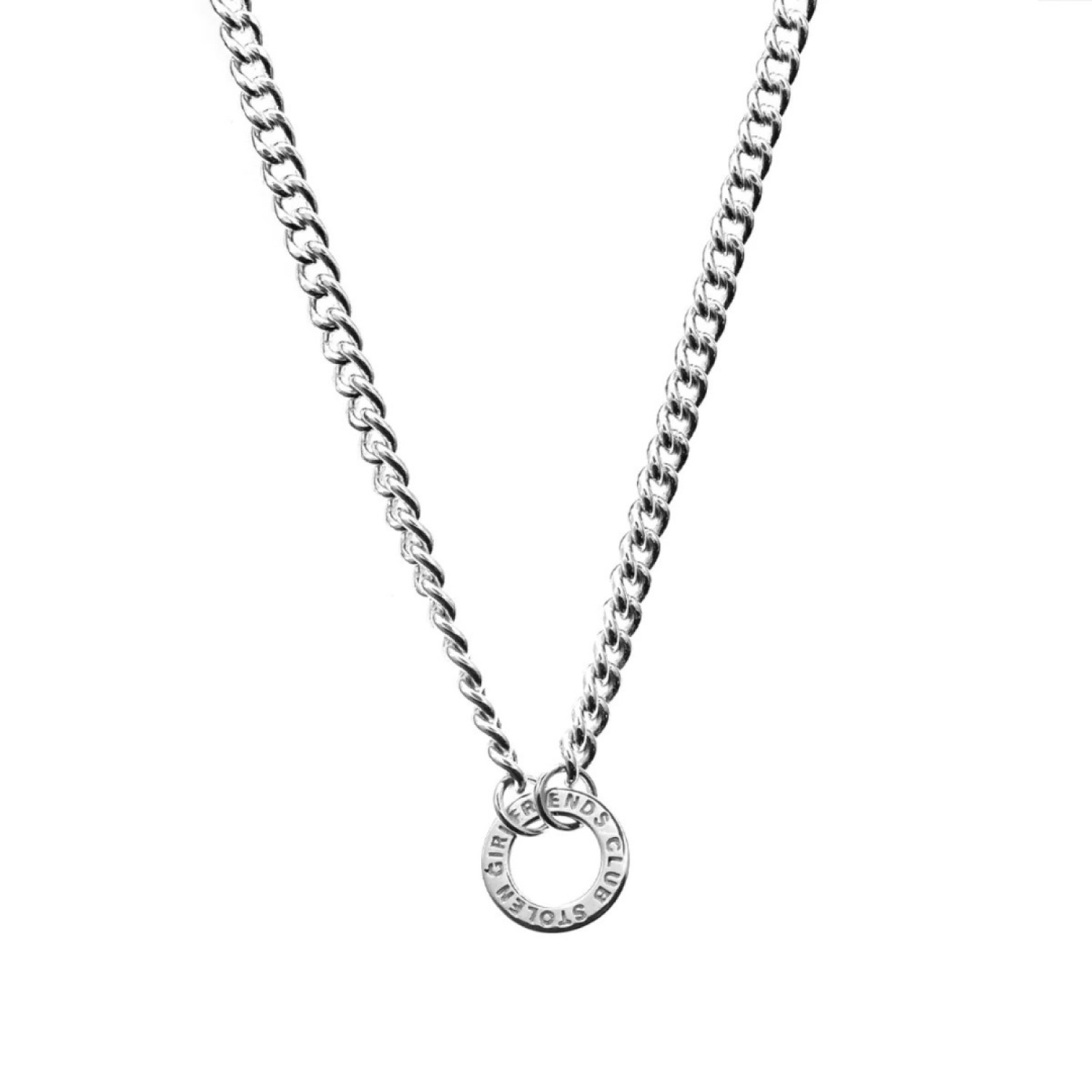 Stolen Halo Neckalace JWL20262 –Polished Silver Stolen Girlfriends Club Halo Necklace with Adjustable Chain Stolen Halo Neckalace JWL20262 by Stolen Girlfriends Club