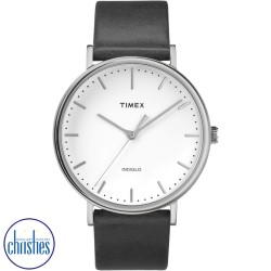 Timex Fairfield Black Leather Watch TW2R26300