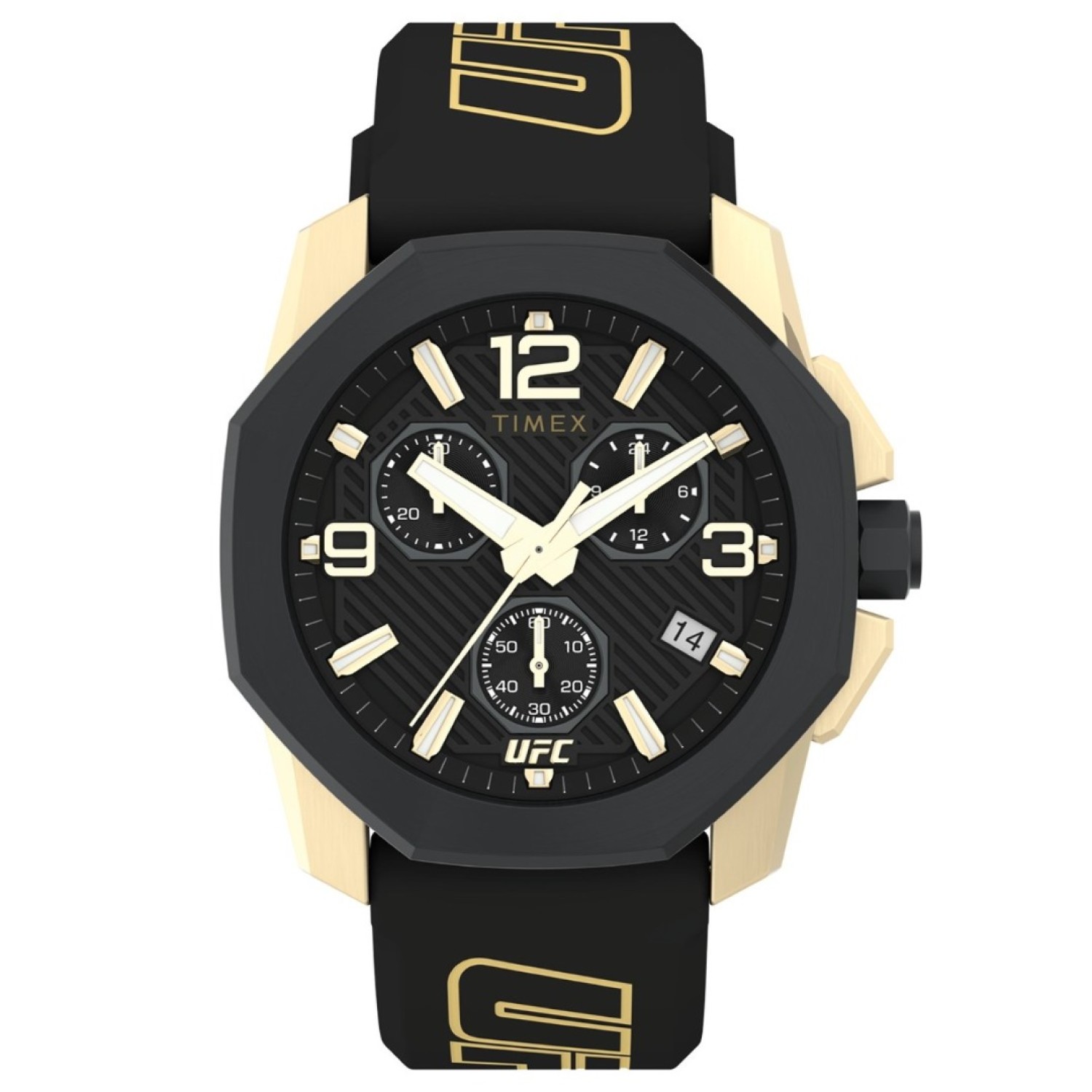 Christies Jewellery - TW2V58500 Timex UFC Icon Chronograph 45mm Gold Watch Auckland NZ TW2V58500 Timex UFC Icon Chronograph 45mm Gold Watch TW2V58500 Timex Watches NZ- Christies Jewellery & Watches Online and Auckland