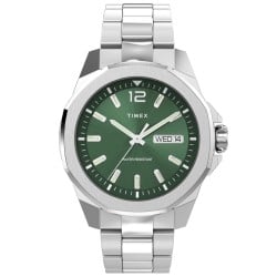 Timex Essex Silver and Green Dial Watch TW2W13900