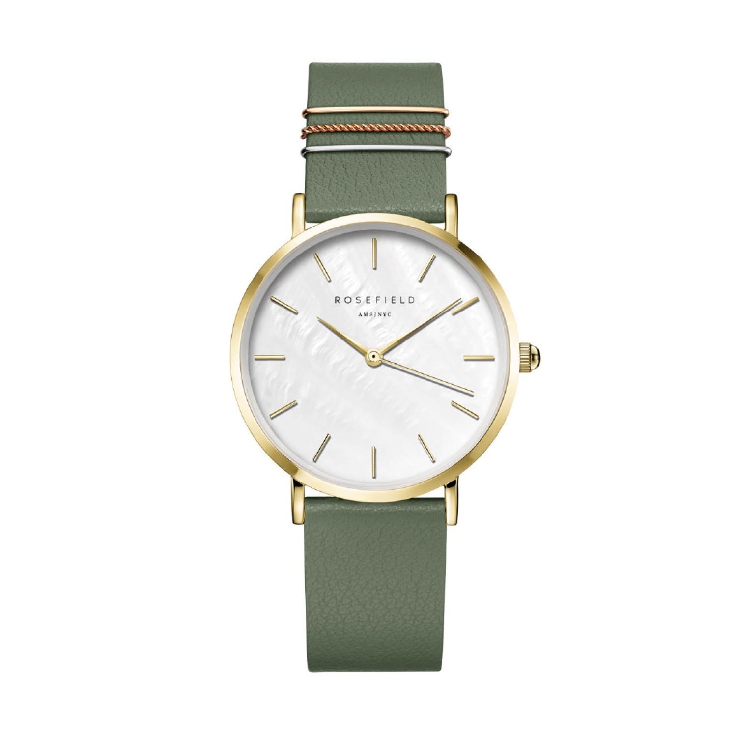 WFGG-W85 Rosefield The West Village Fresh Olive Gold Watch WFGG-W85 Afterpay WFGG-W85 Rosefield The West Village Fresh Olive Gold Watch. The West Village collection is inspired by the iconic New York neighbourhood. The velvety nubuck leather straps give the watch a city character, with chic metal rings that keep it classy. Afterpa