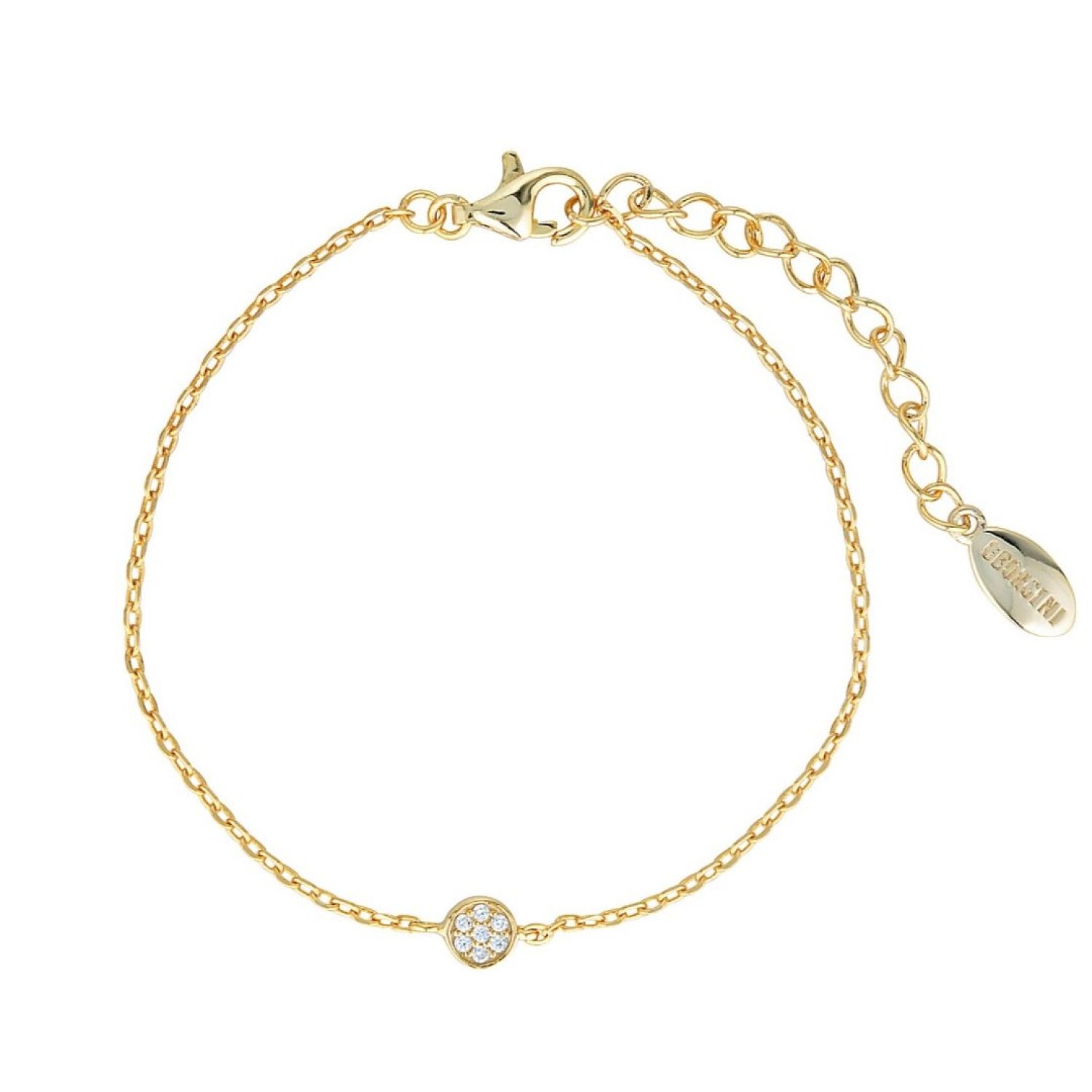 Christies Jewellery - Georgini Dotti Gold Bracelet IB202G Auckland NZ Georgini Dotti Gold Bracelet with Cubic Zirconia Disc Design