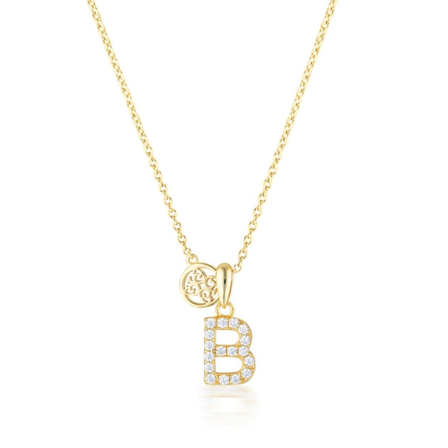 Christies Jewellery - Georgini Letters B Initial Pendant Gold IP894BG Auckland NZ Georgini Letters B Initial Pendant Gold IP894BG with CZ